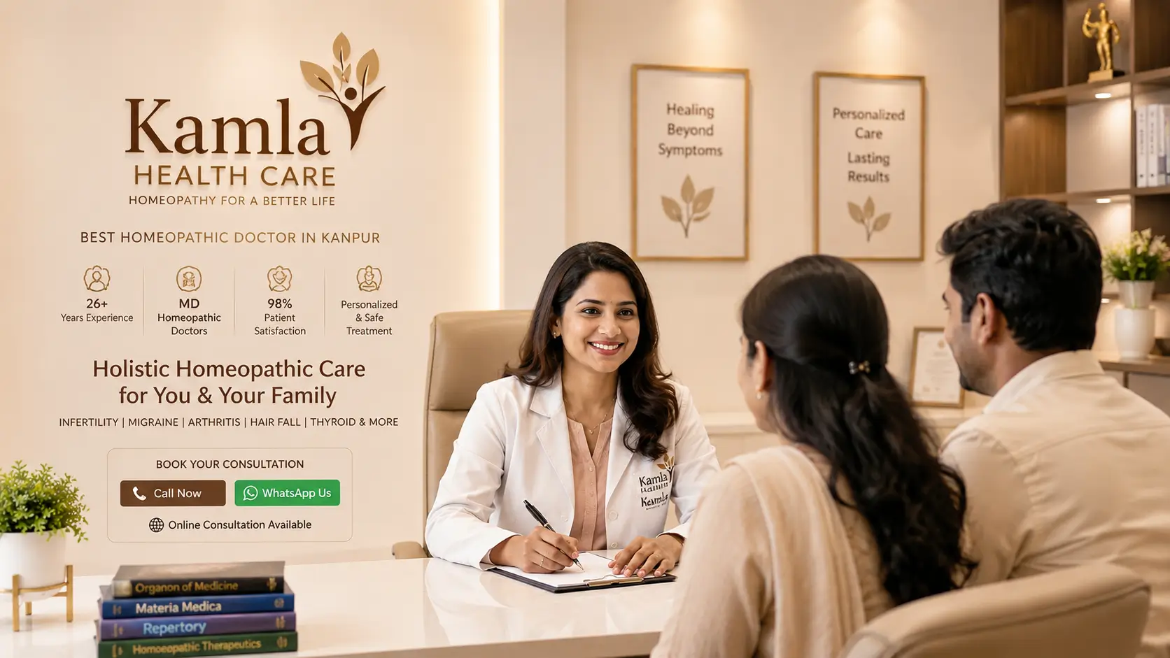 Best homeopathic doctor in Kanpur consulting patients at Kamla Health Care